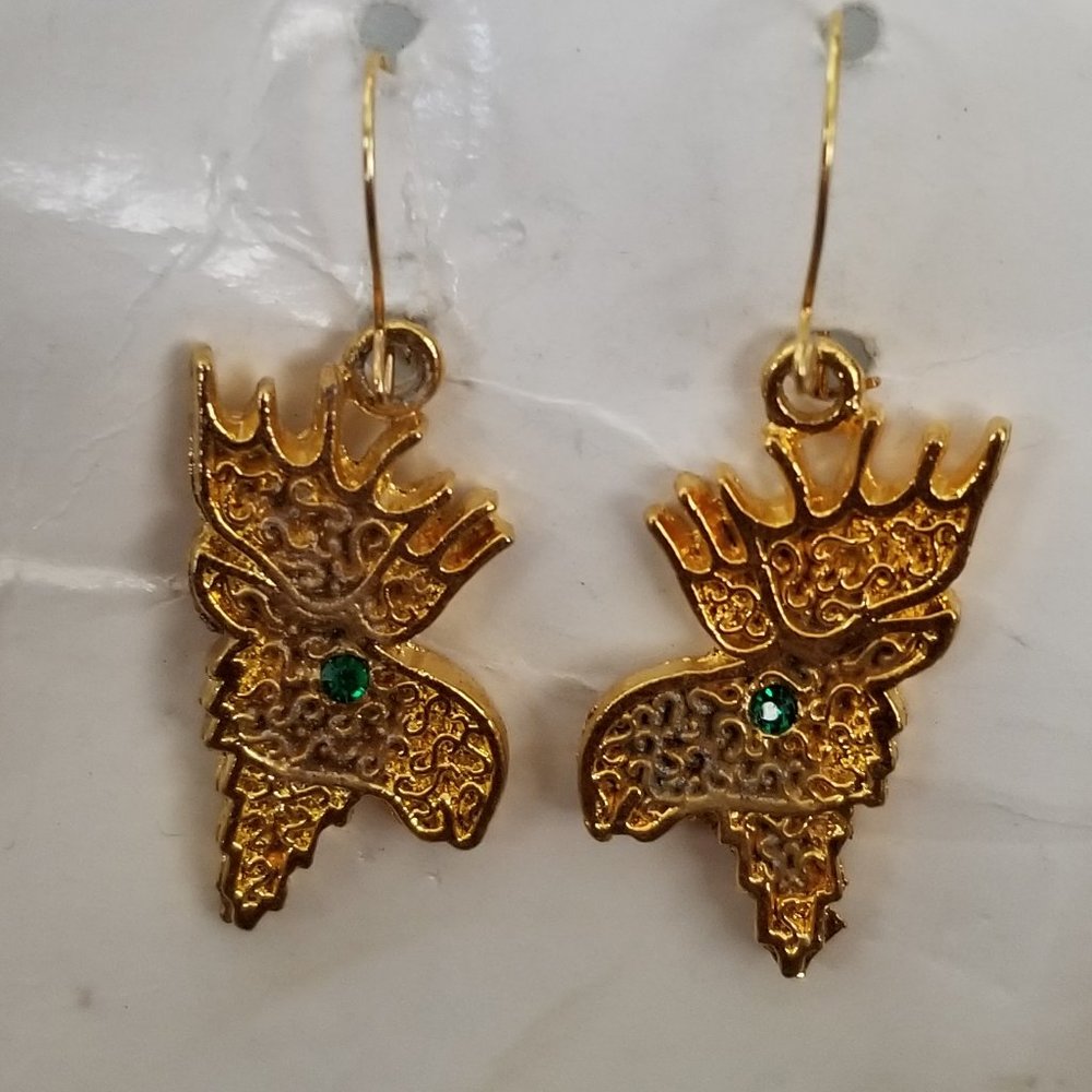 2 for $10 Gold Filled Moose Head Earrings